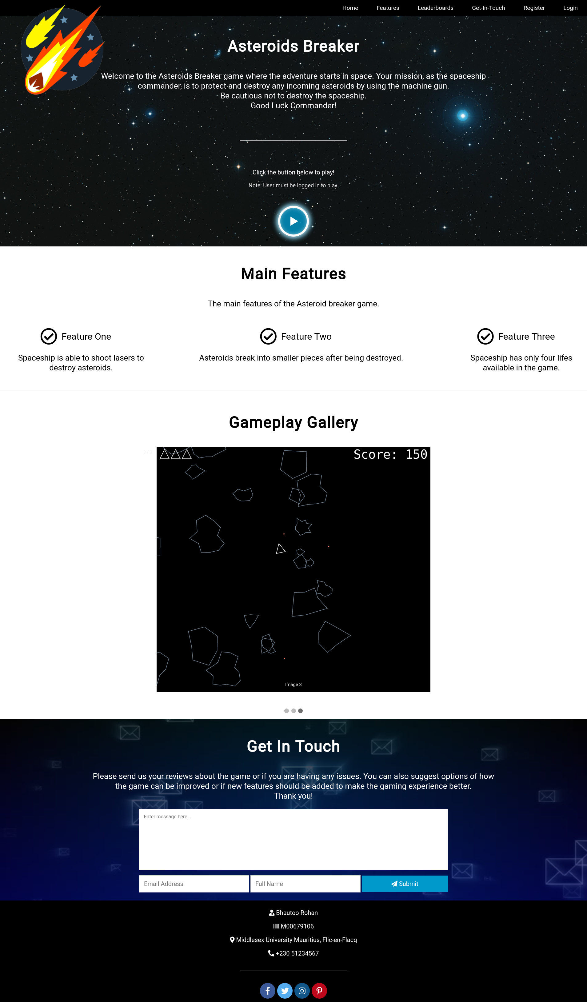 asteroid-game-homepage